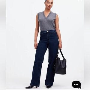 NWT Madewell Emmett Wide-Leg Jean in Leffers Wash:Welt Pocket Edition 29 petite